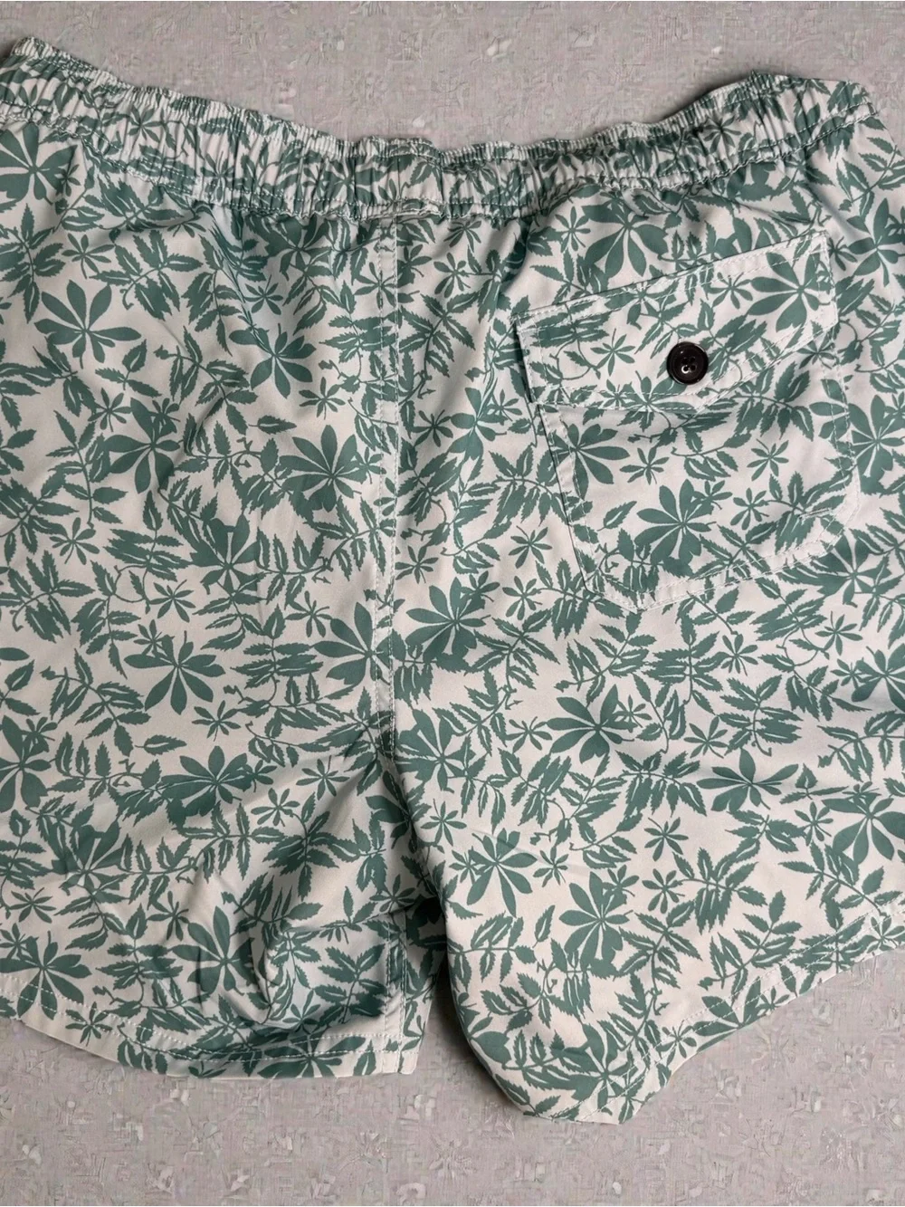 J.Crew Light Blue Floral Swim Shorts with Pink Accent
